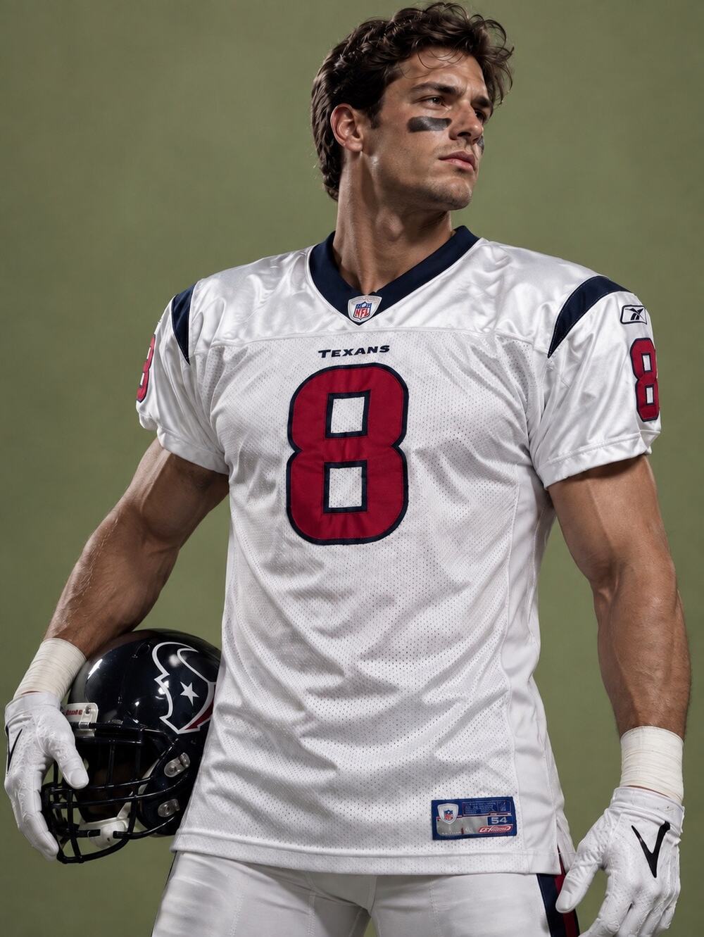 Houston Texans David Carr #8 Reebok NFL On Field Jersey White Size 54